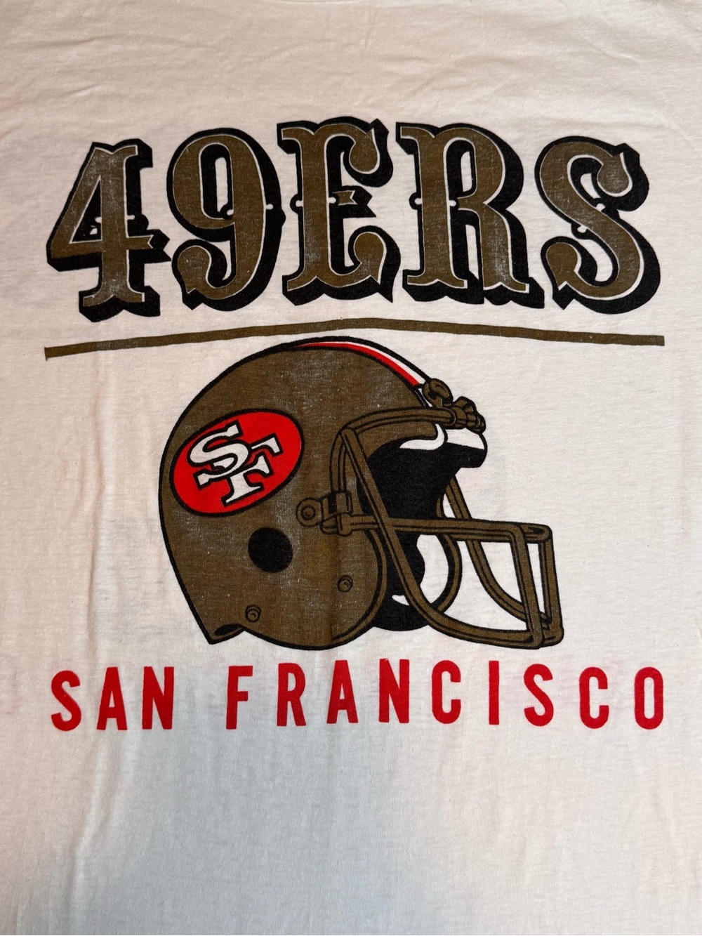 Vtg San Francisco 49ers White Short Sleeve Graphic Tee-XL(23x27)